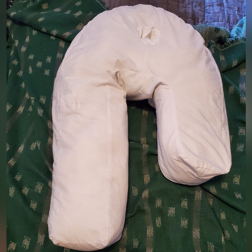 White Curved Support Pillow